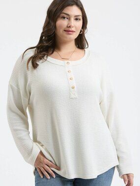 NWT Plus Warm and Cozy Thermal Top in Cream